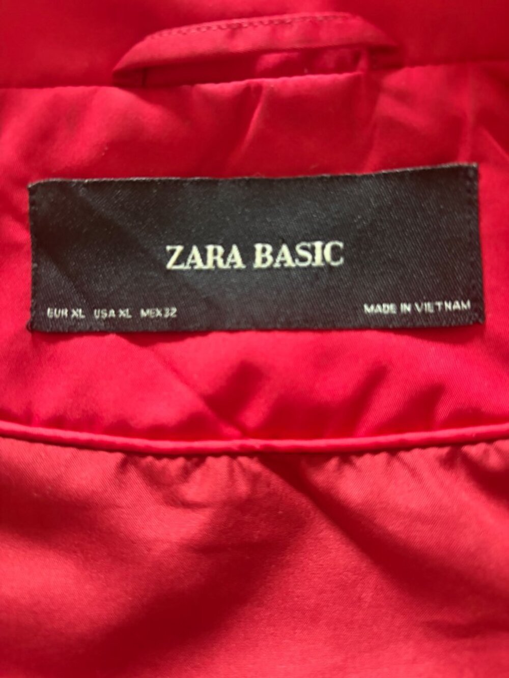 Zara Basic Red Hooded Layered Anorak Jacket XL - Picture 2 of 14